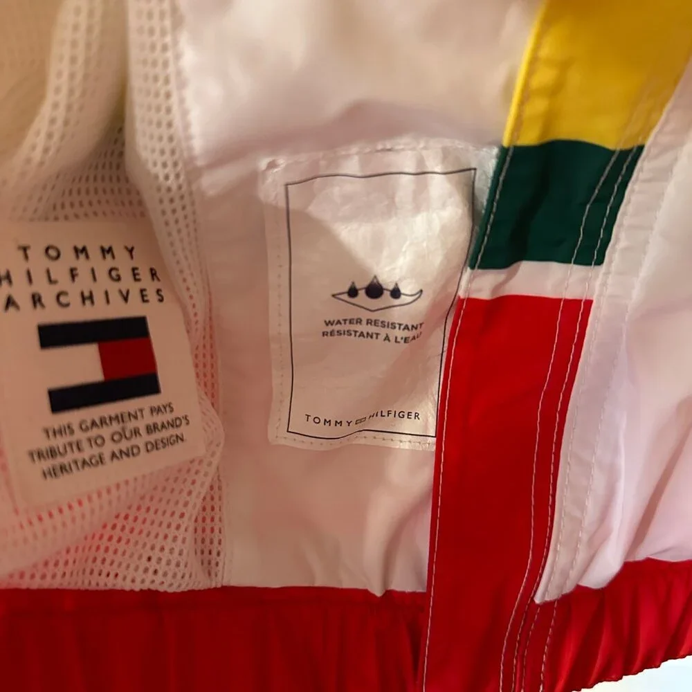 Tommy Hilfiger Archives Nautical Yacht Full Zip Retro Windbreaker Jacket XL Hood - Picture 11 of 12